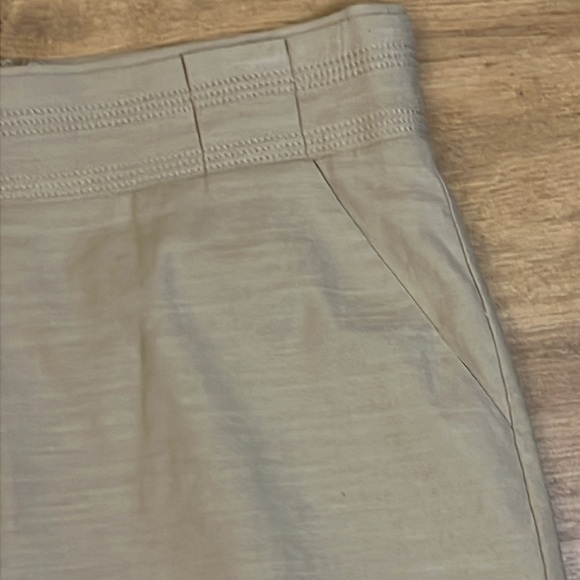 Ann Taylor | New tan linen blend midi pencil skirt Women’s size 10 front slit - Picture 2 of 9